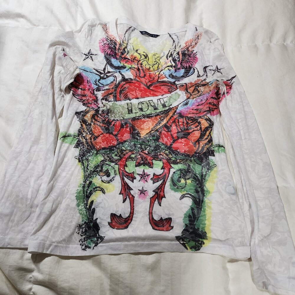 Bluenotes Ed Hardy inspired light long sleeve shirt
